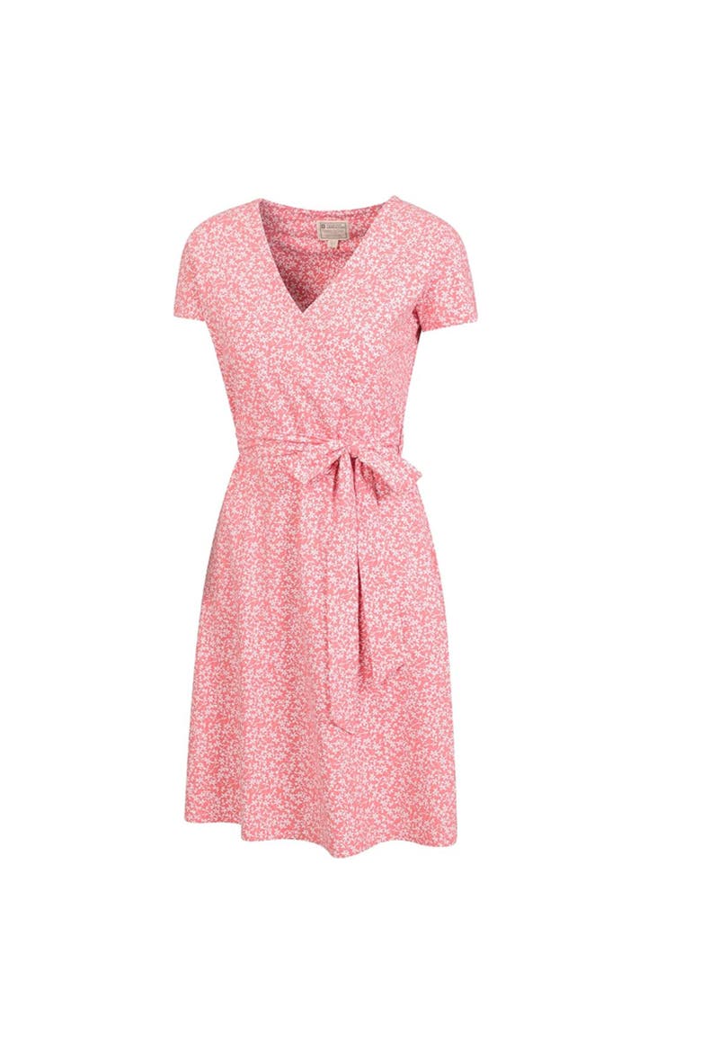 Santorini Patterned Jersey Uv Protection Dress, Alternate, color, Coral