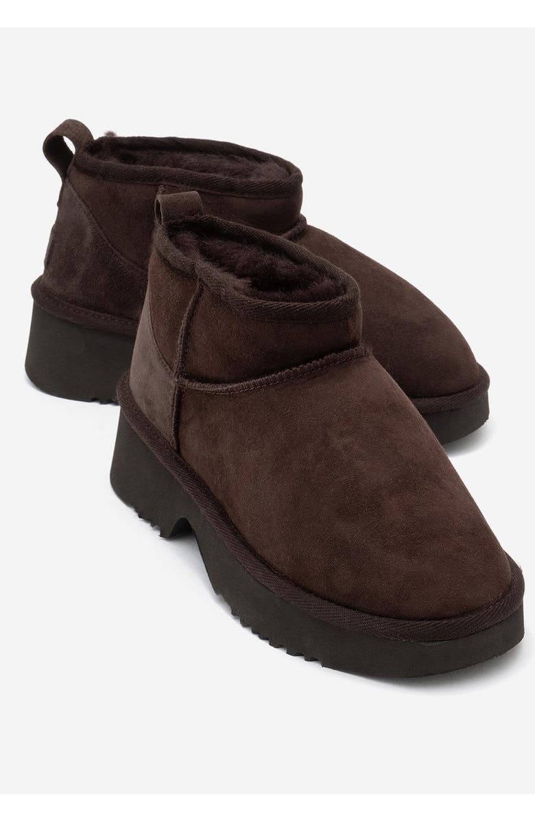 Forever & Always Shoes Ary Leather Platform Boot, Alternate, color, Brown Suede