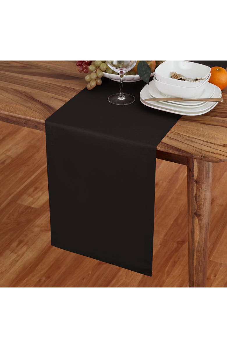 Solino Home Cotton Linen Plain Table Runner for Dining Table, Holiday and Everyday Table Decor - Dru, Alternate, color, Black