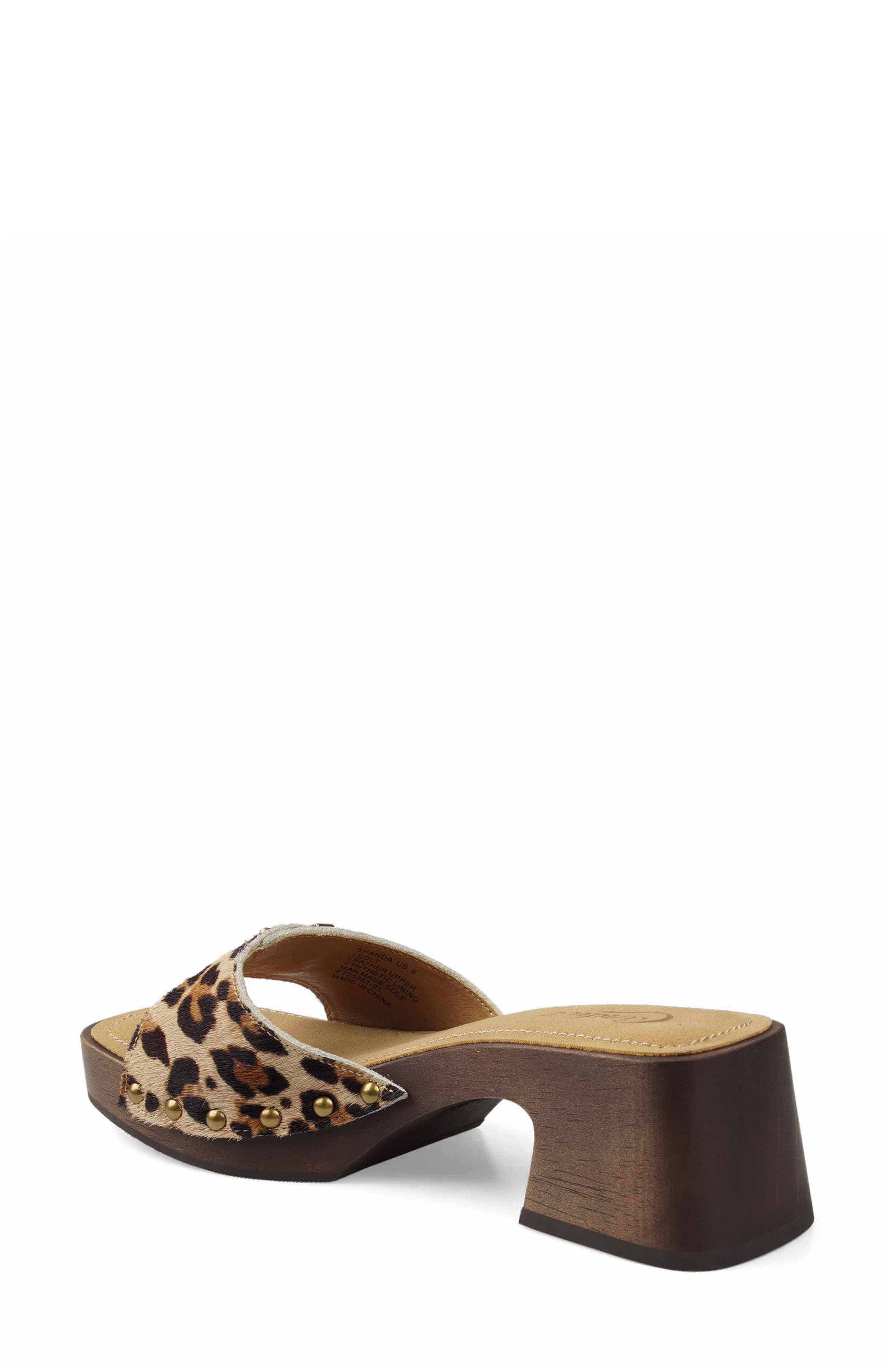 Shanda Platform Slide Sandal, Alternate, color, LEOPARD TAN