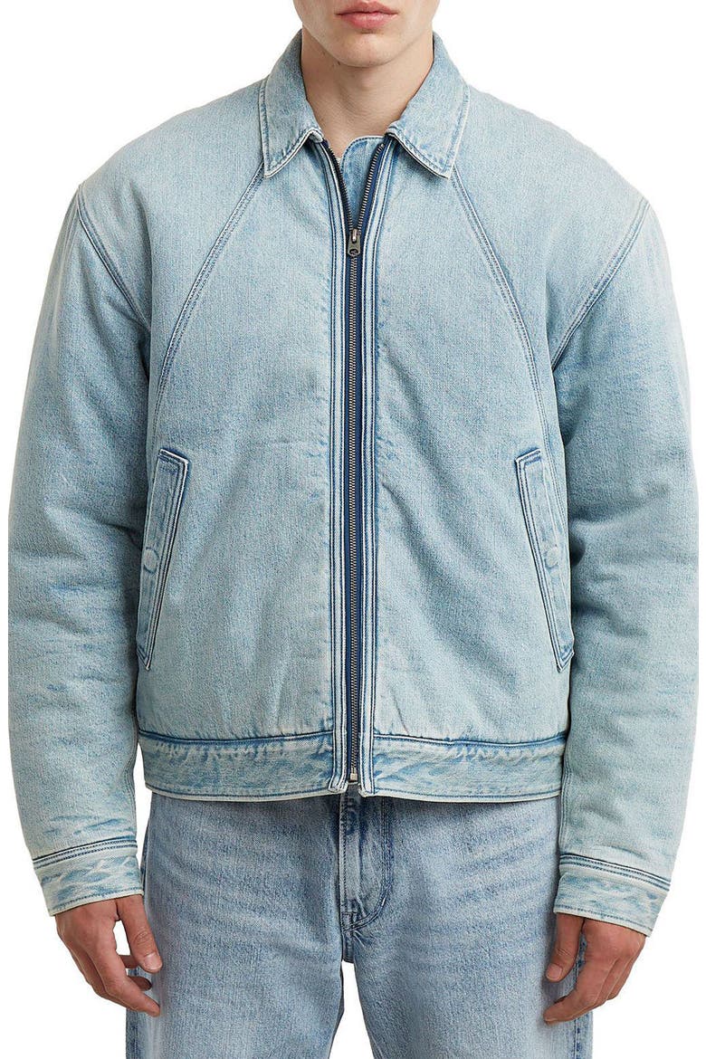 A-Line Padded Coach Jacket, Main, color, SUN FADED PACIFIC BLUE