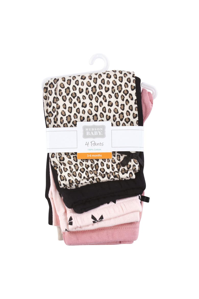 4Pk Collection of Versatile Pants Bottoms, Alternate, color, Leopard Bows
