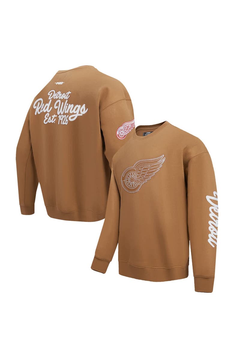 PRO STANDARD Men's Pro Standard  Brown Detroit Red Wings Paint the City Pullover Sweatshirt, Alternate, color, 