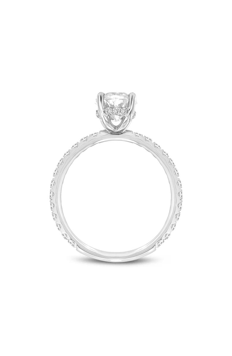 LuvMyJewelry Eliana 14K White Gold Oval Lab Grown Diamond Hidden Halo Engagement Ring - 2 Ct, Alternate, color, 14K White Gold