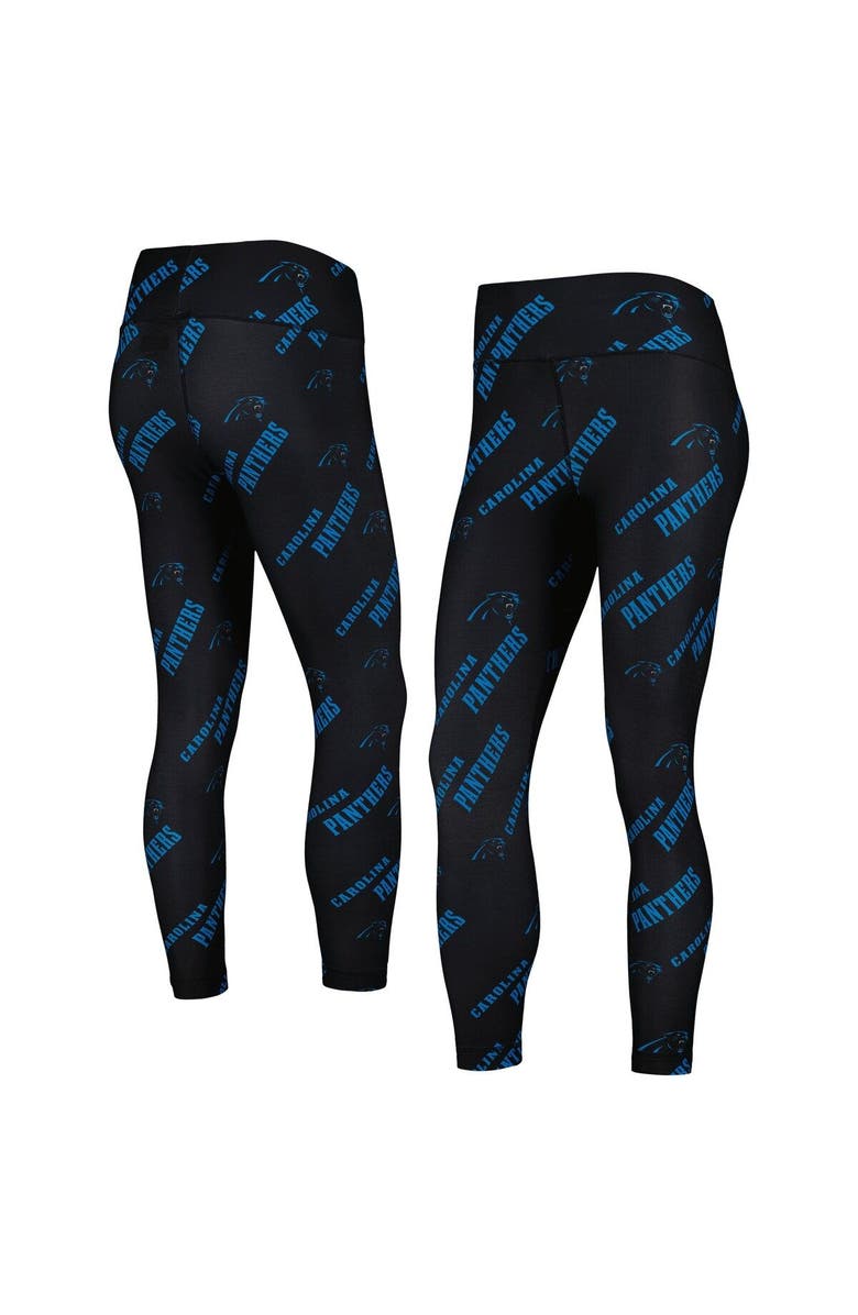 CONCEPTS SPORT Women's Concepts Sport Black Carolina Panthers Breakthrough Allover Print Lounge Leggings, Main, color,