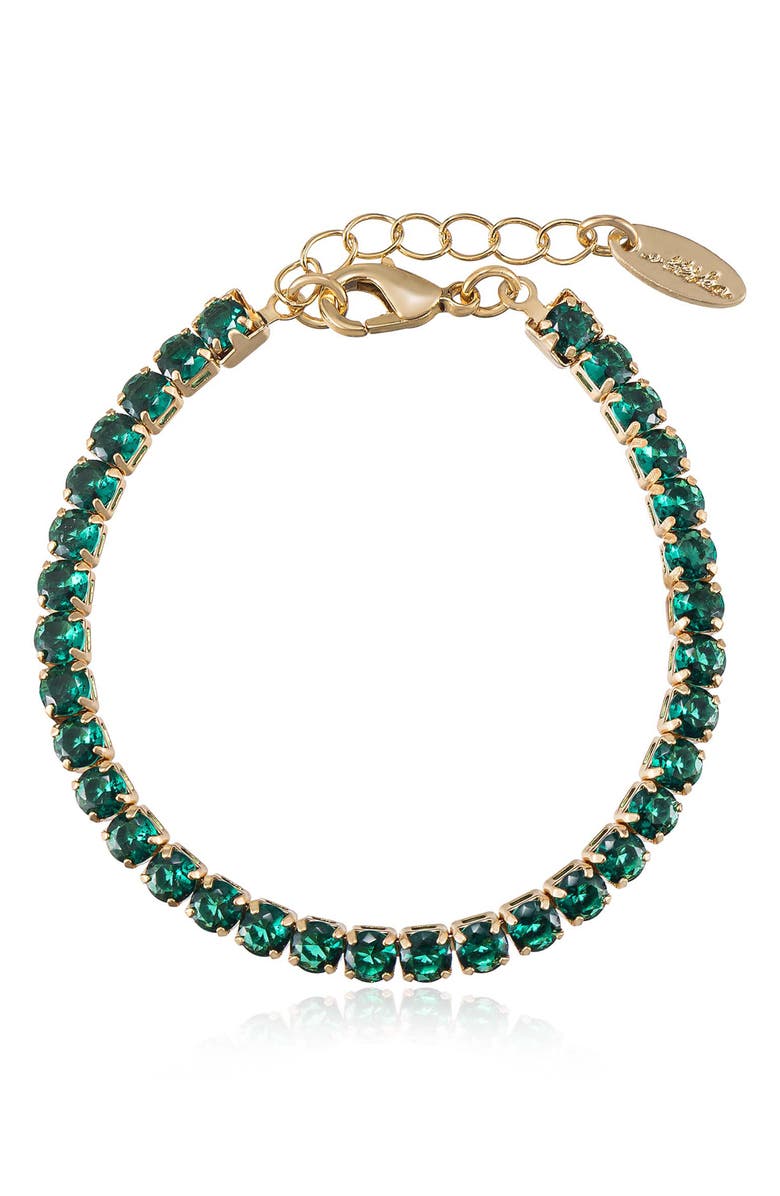 Ettika Giselle Sparkle Bracelet, Main, color, Green