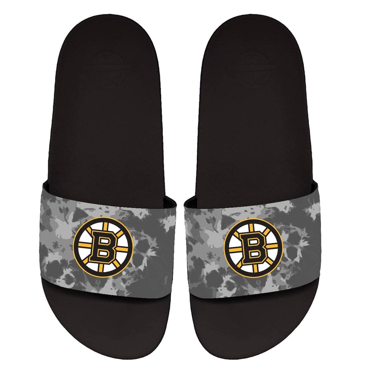 ISLIDE Unisex ISlide Boston Bruins Acid Wash Motto Slide Sandals, Main, color, 