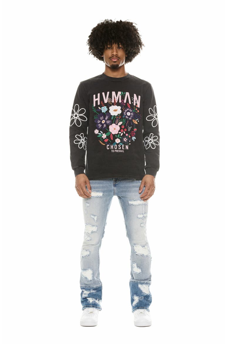 Floral Long Sleeve Graphic T-Shirt, Alternate, color, HEATHER GREY