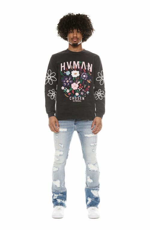 Cult Of Individuality Floral Long Sleeve Graphic T-shirt In Gray