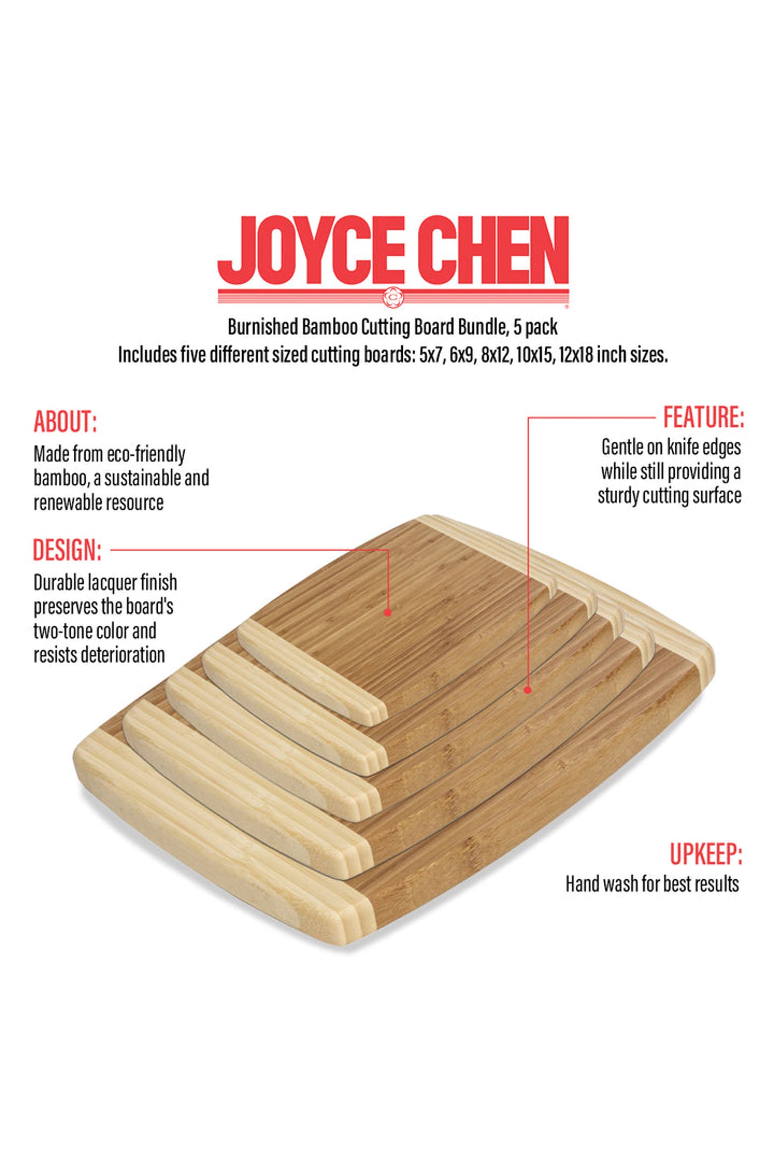 Burnish Color Code JOYCE CHEN Burnished Cutting Board Set, 5 pack | Nordstrom