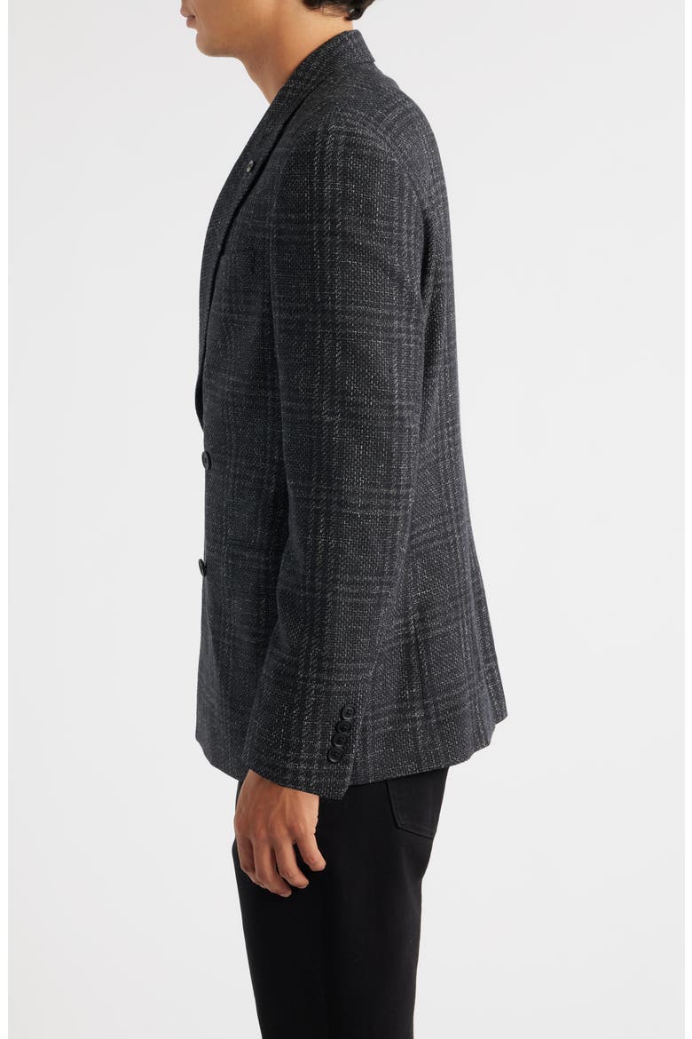 Ridley Slim Fit Windowpane Plaid Wool Blend Sport Coat, Alternate, color, CHARCOAL