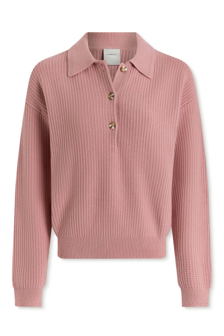 Marlie Half Placket Knit Polo Sweater, Alternate, color, ZEPHYR MAUVE