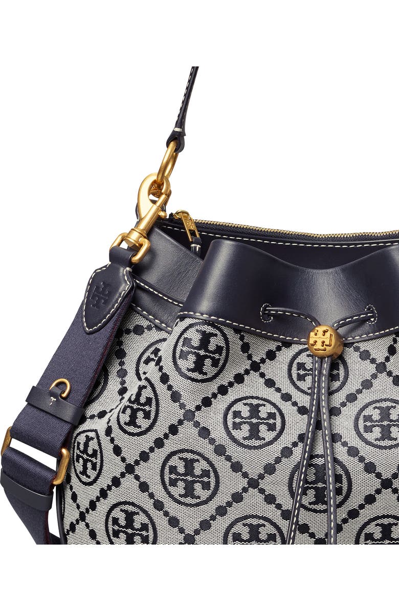 Tory Burch T Monogram Jacquard Drawstring Hobo Bag, Alternate, color,