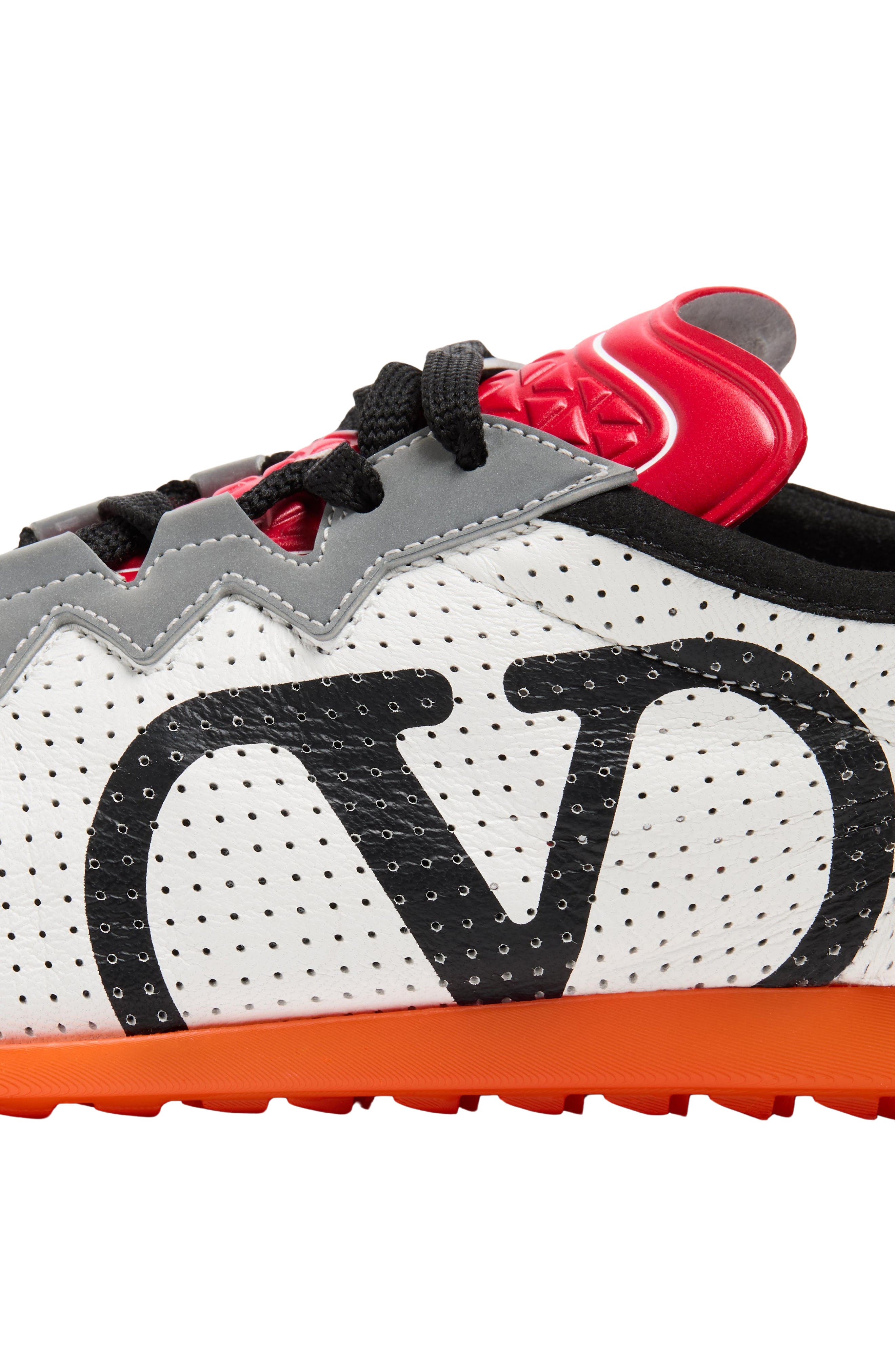 Valentino Garavani Chromation Perforated Sneaker, Alternate, color, Bianco/ Grigio