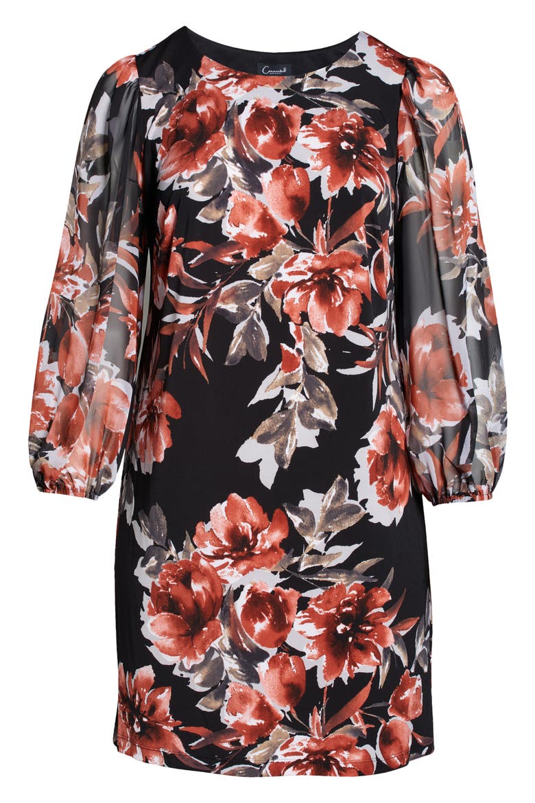 Floral Long Sleeve Dress, Alternate, color, SPICE