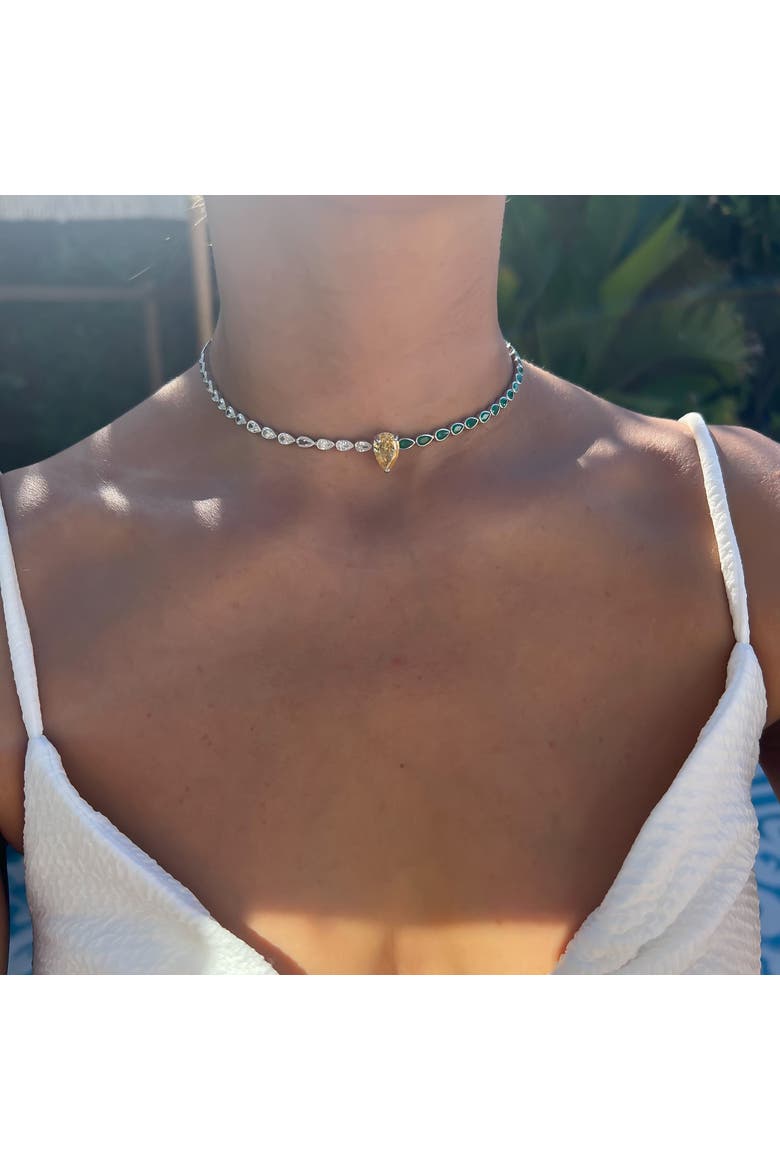 pear two tone tennis choker, Alternate, color, yellow/green