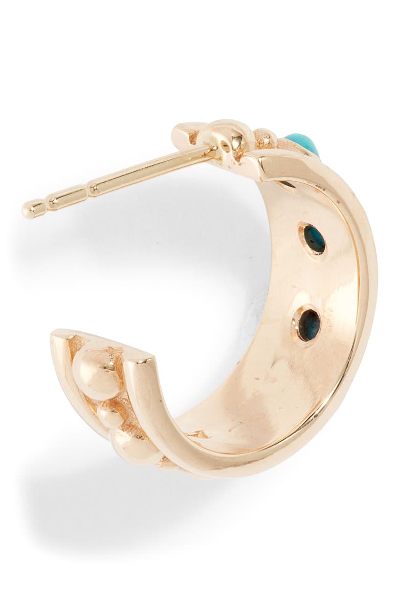 Dew Drop Marine Huggie Hoop Earrings, Alternate, color, TURQUOISE