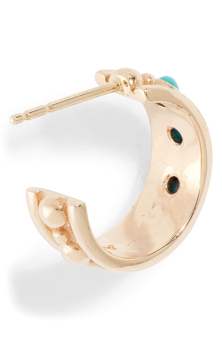 Anzie Dew Drop Marine Huggie Hoop Earrings, Alternate, color, Turquoise