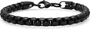 HMY JEWELRY Men's Black IP Stainless Steel Box Chain Bracelet