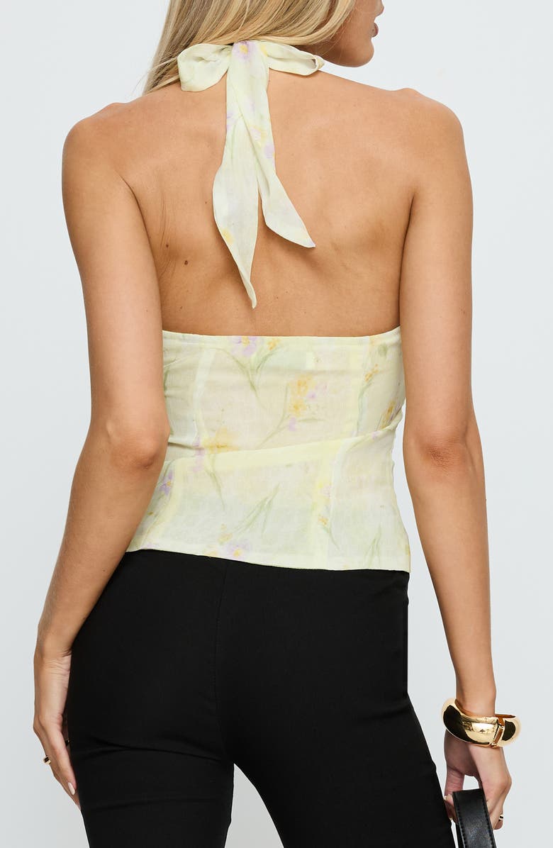 Princess Polly Dymond Print Halter Top, Alternate, color, Yellow Floral