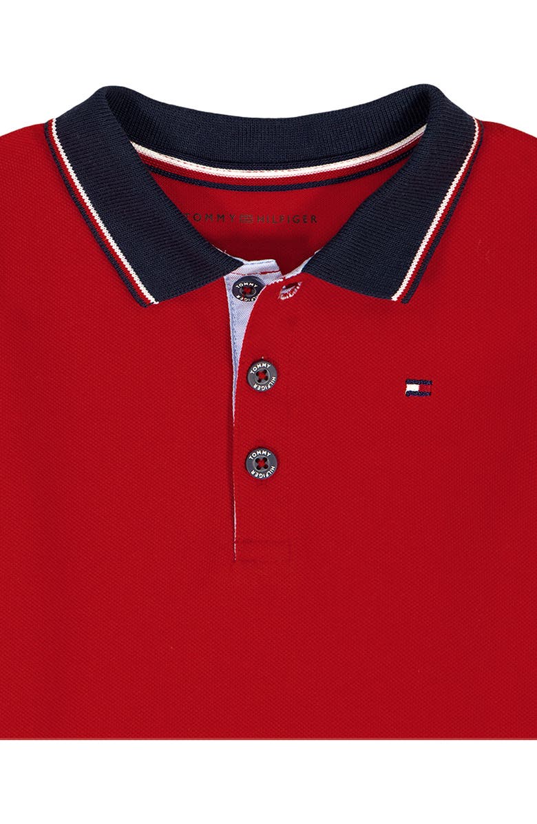 Tommy Hilfiger Polo Romper, Alternate, color, Red
