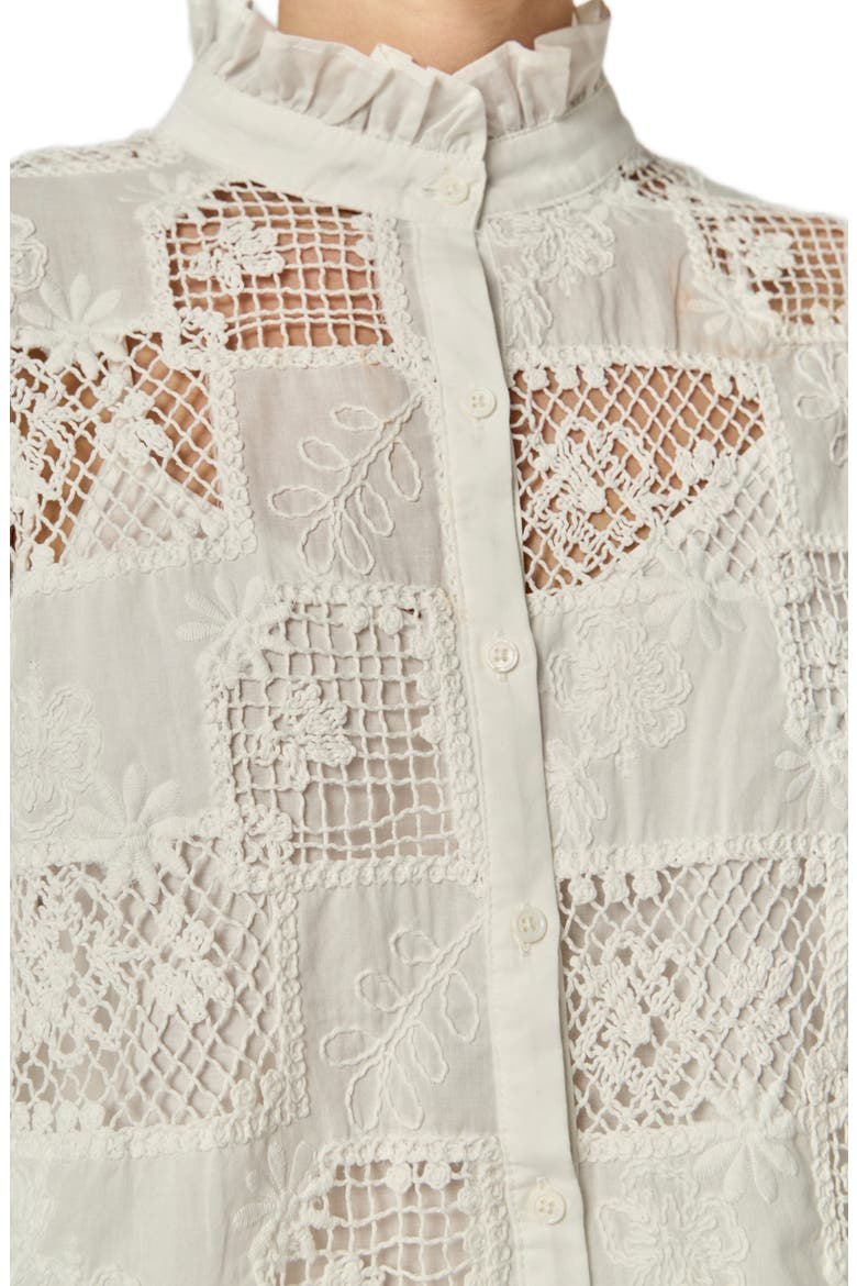 Embroidered Cotton Shirt, Alternate, color, WHITE