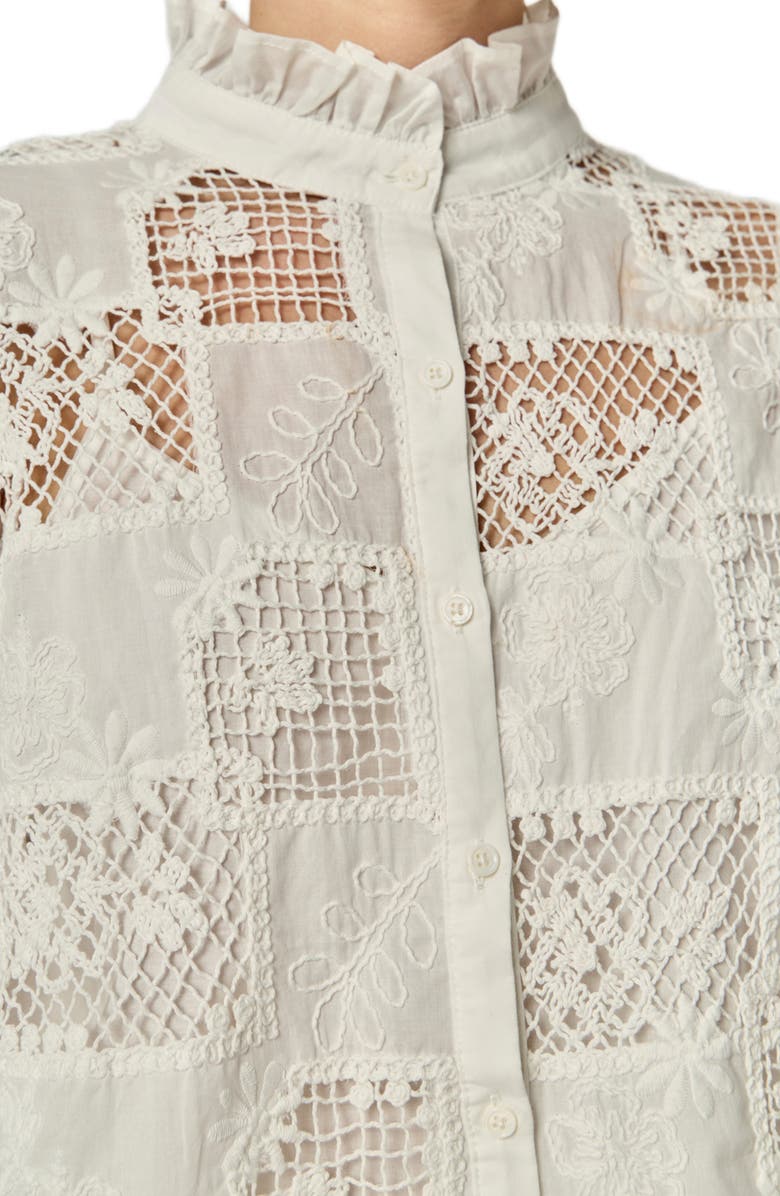 English Factory Embroidered Cotton Shirt, Alternate, color, White