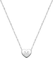 Tiny Blessings Sterling Silver Mini Sliding Heart & Engraved Initial 12-14" Necklace