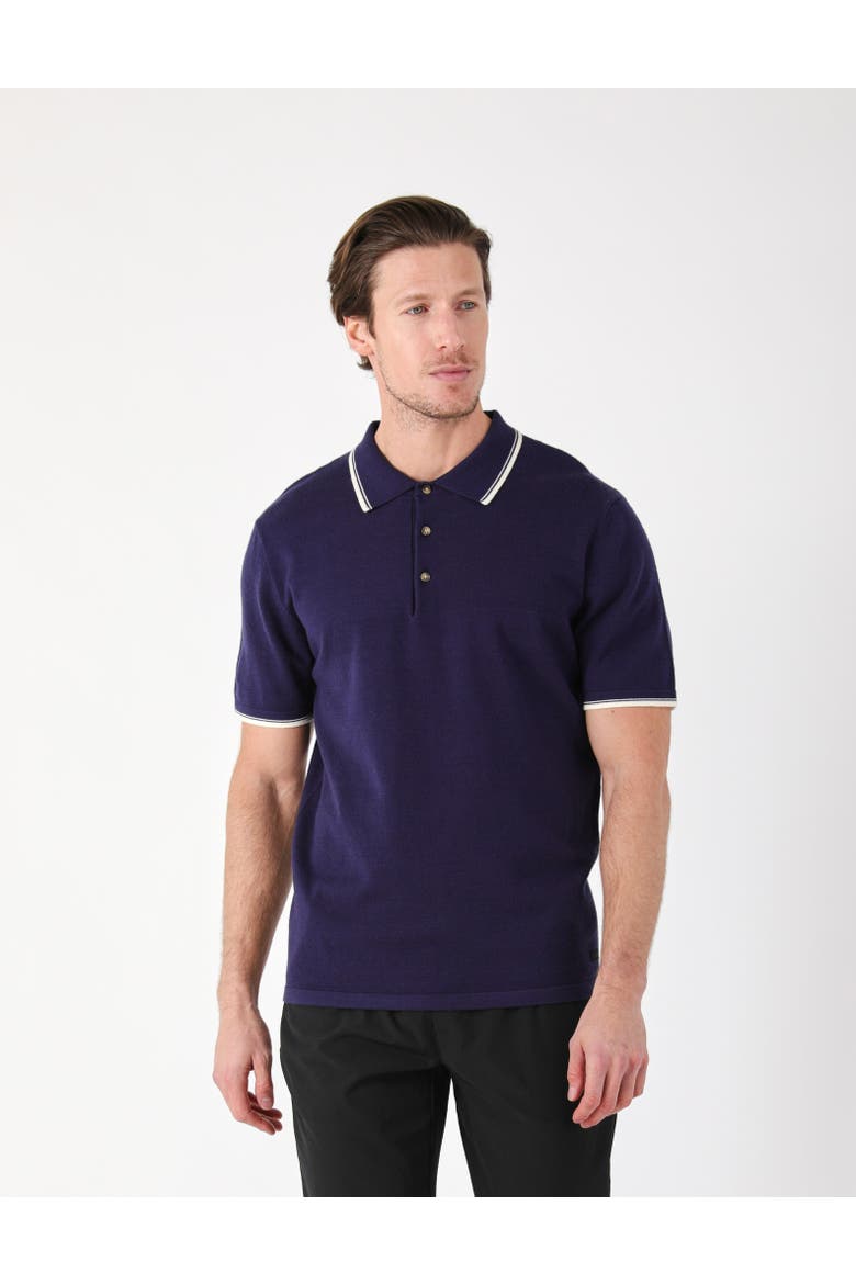 Elite Sweater Polo, Main, color, Navy/Oatmilk