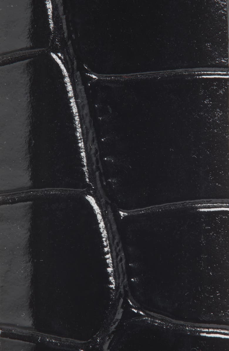 Déhanche Hollyhock Croc Embossed Patent Leather Belt, Alternate, color, Black Croco/ Silver
