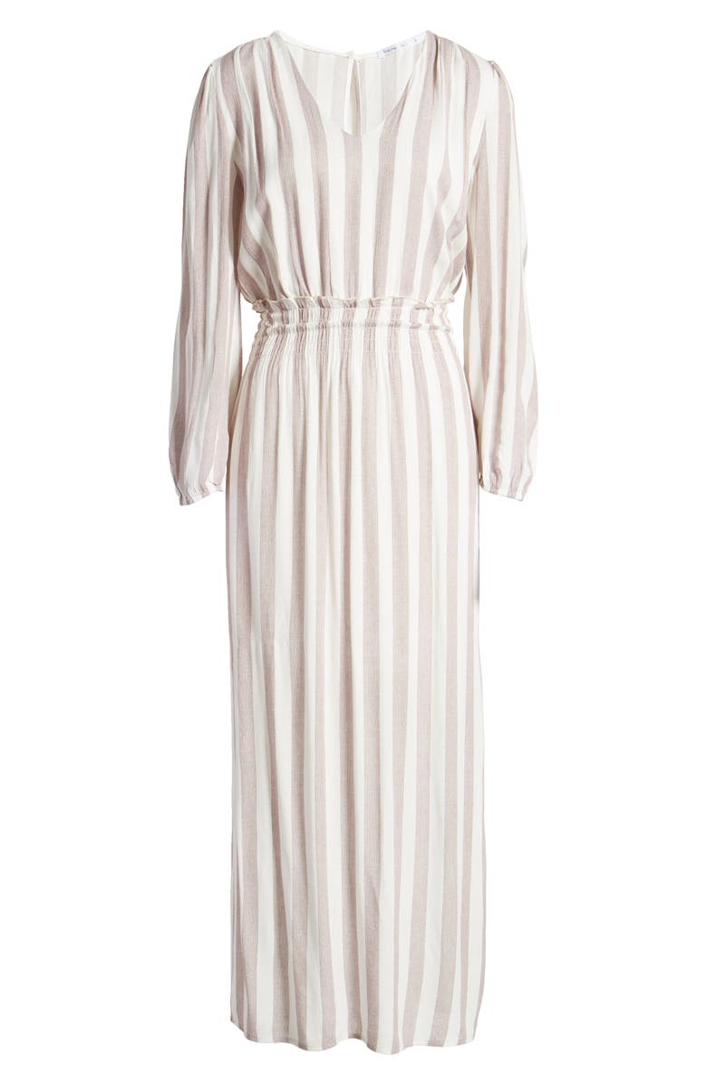 Fraiche by J Smocked Waist Long Sleeve Maxi Dress, Alternate, color, 