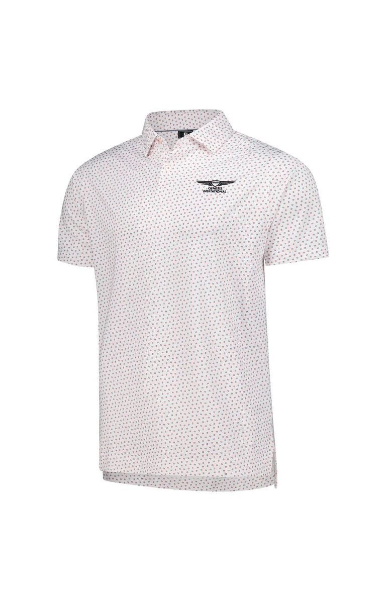 FOOTJOY Men's FootJoy White Genesis Invitational ProDry Bounce Print Stretch Pique Polo, Alternate, color, White