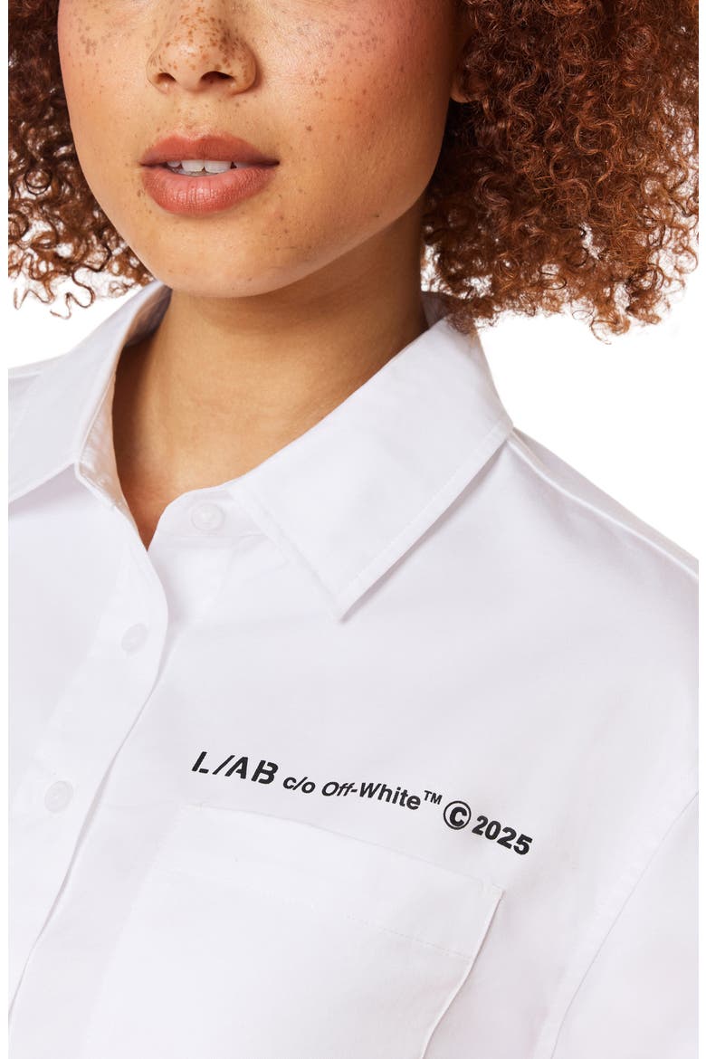 Boxy Cropped Woven Shirt, Alternate, color, BRIGHT WHITE