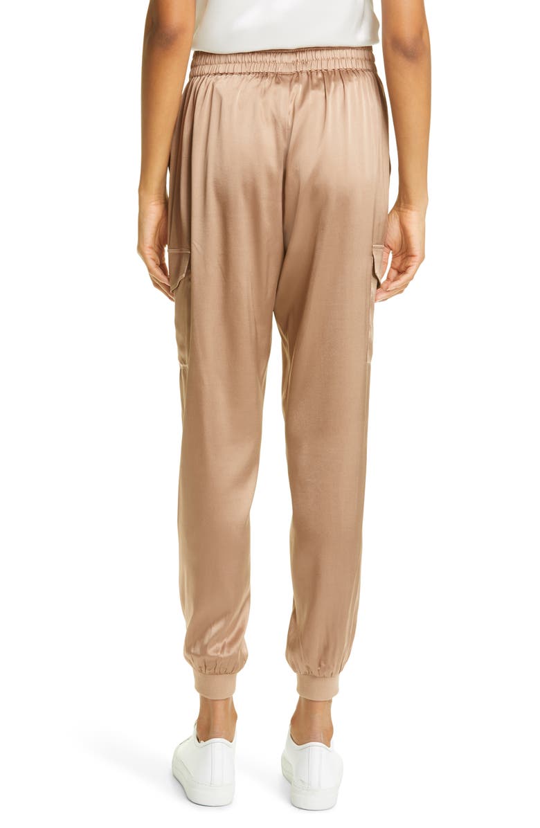 CAMI NYC Elsie Stretch Silk Joggers, Alternate, color, Beachwood