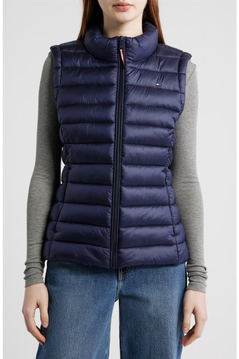 Quilted Packable Vest, Main, color, NAVY