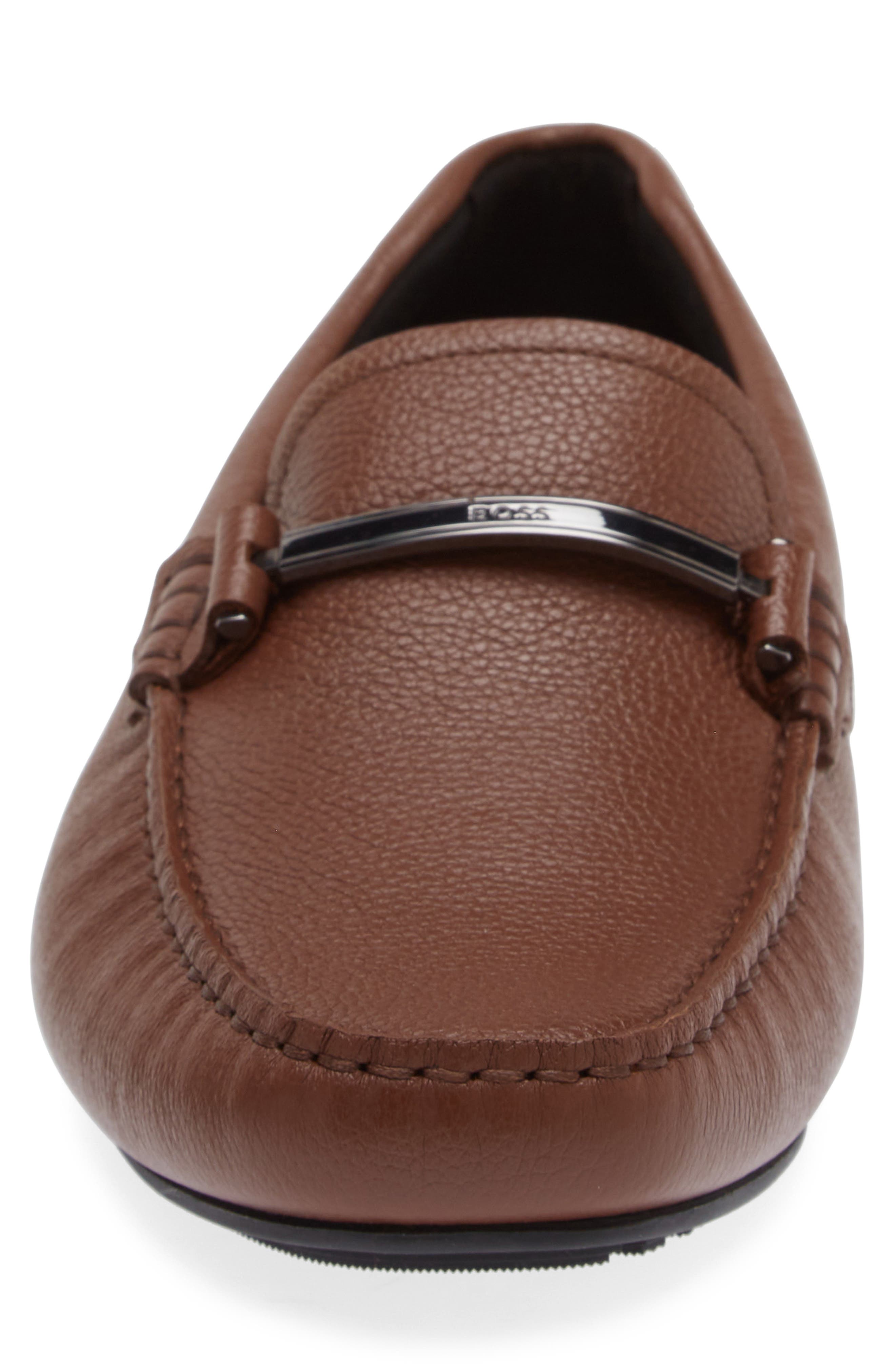 BOSS Noel Leather Loafer, Alternate, color, Medium Brown