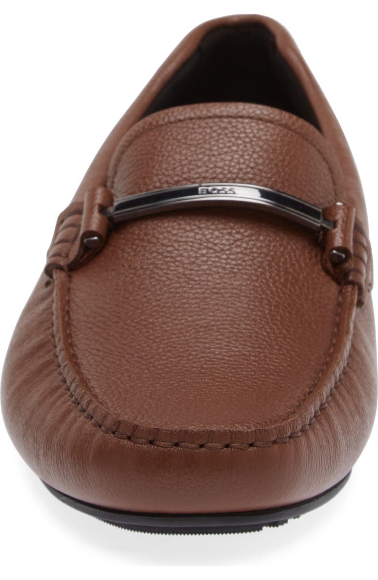BOSS Noel Leather Loafer, Alternate, color, Medium Brown