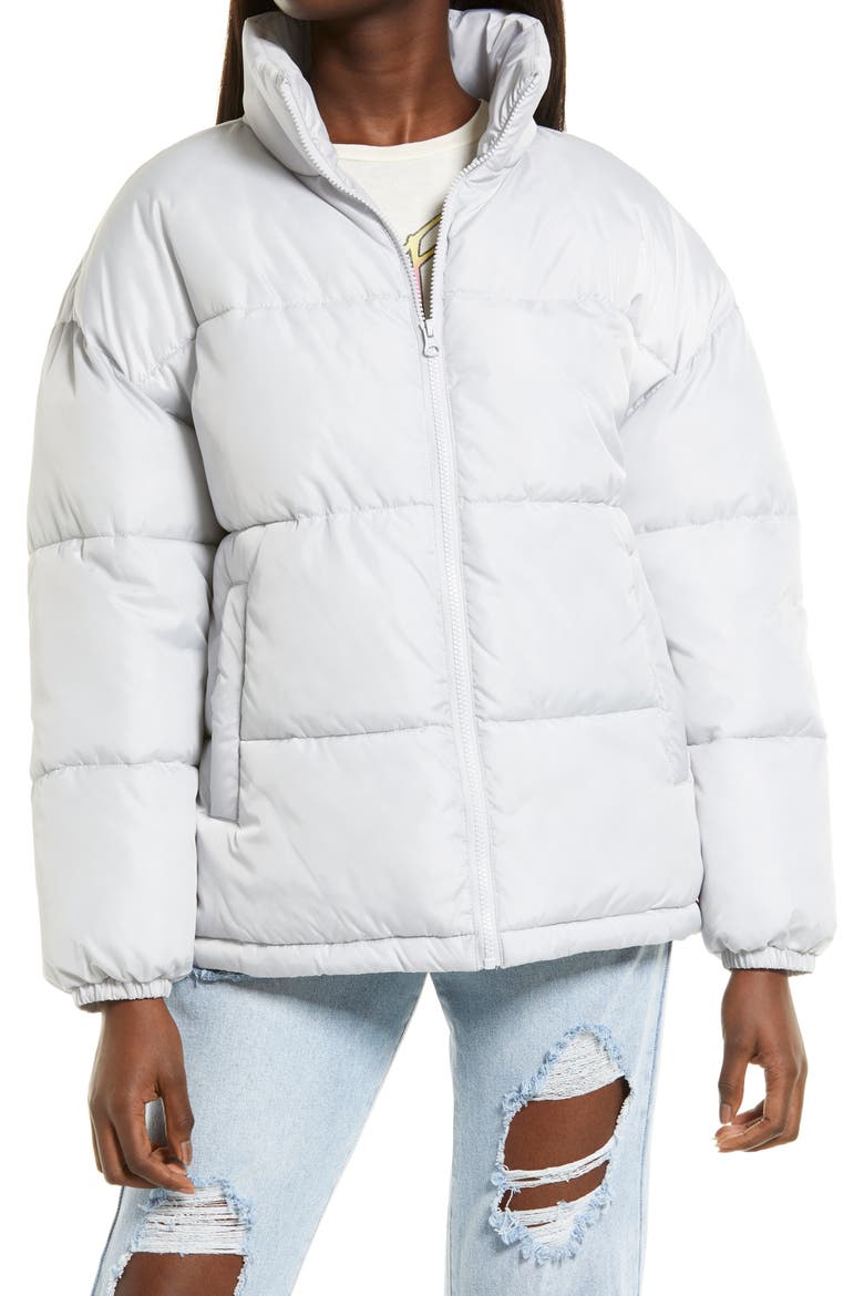 Oversized Puffer Jacket, Alternate, color, GREY QUIET