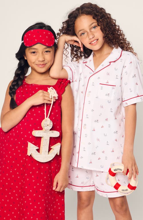 Shop Petite Plume Kids' Anchor Print Nightgown In Red