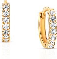 Tiny Blessings 14K Gold 9mm Timeless Pavé Huggie Hoop Earrings