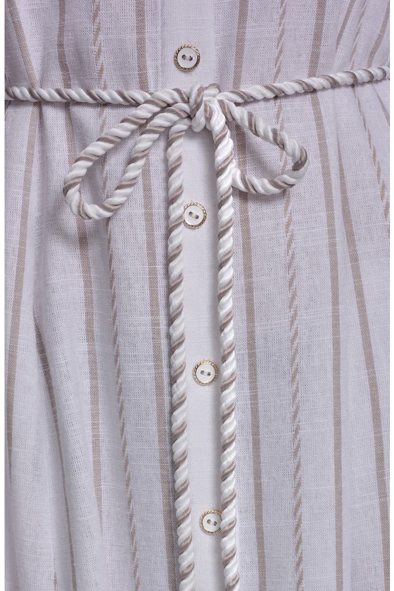 Striped Midi Shirtdress, Alternate, color, SOFT WHITE/ HUMMUS