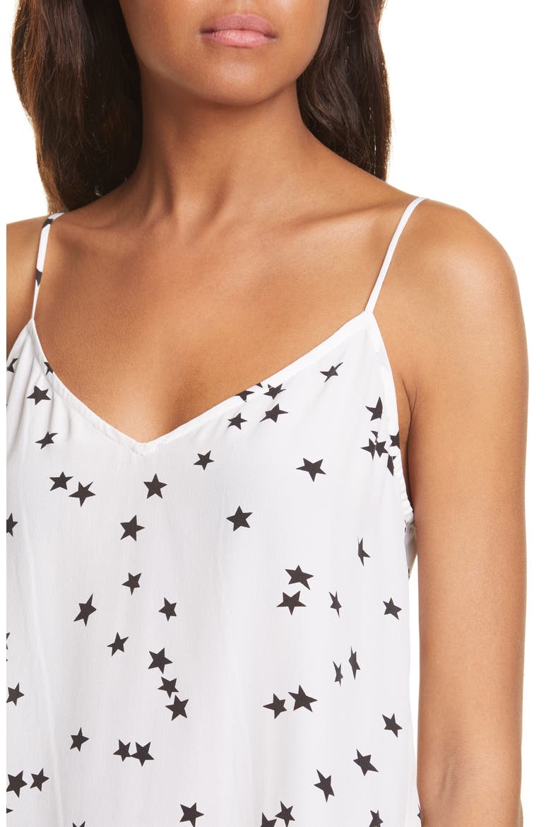 Layla Star Print Silk Camisole, Alternate, color, WHITE