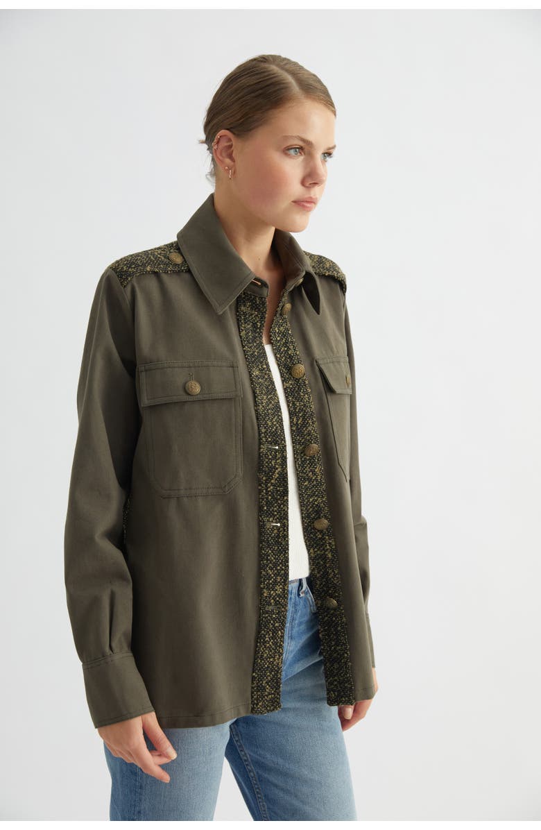 Labeca London Khaki Army Jacket, Alternate, color, Khaki