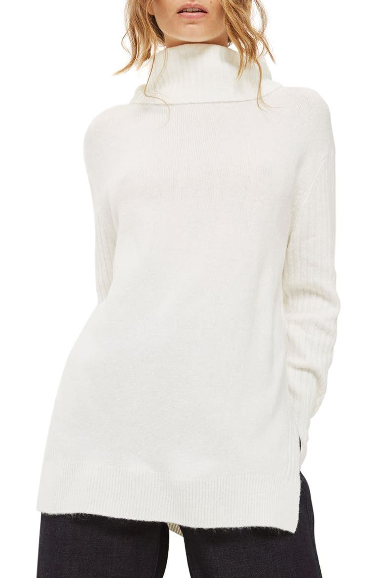 Oversize Turtleneck Sweater, Main, color, IVORY
