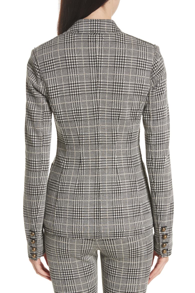 Plaid Blazer, Alternate, color, BLACK/ ECRU/ ANTIQUE GOLD