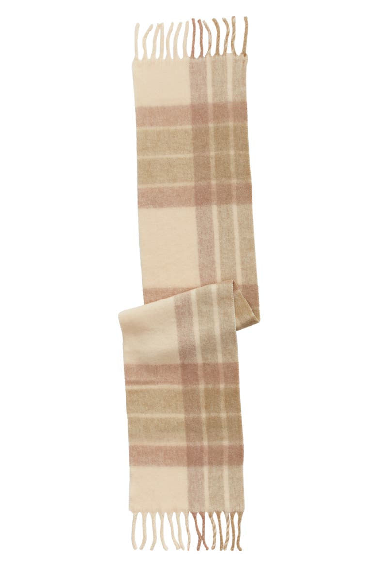 Plaid Blanket Scarf, Alternate, color, SANDSTONE