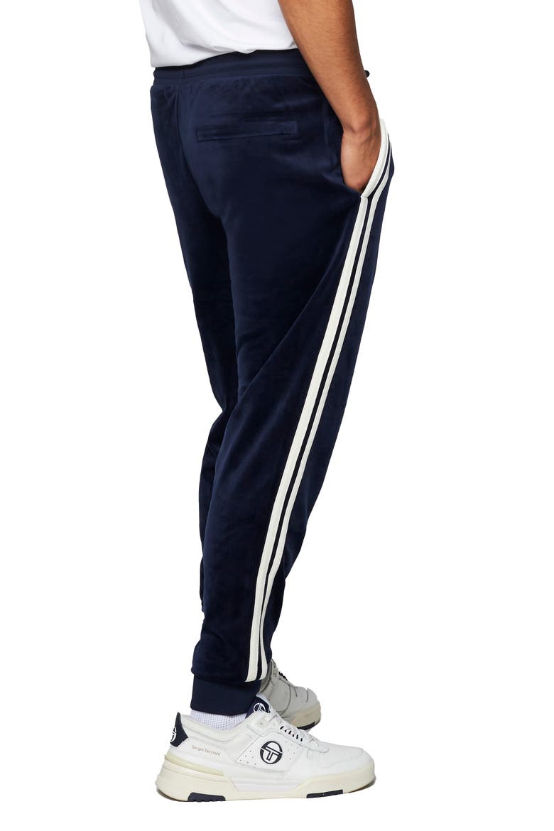 Damarindo Stretch Velour Track Pants, Alternate, color, MARITIME BLUE