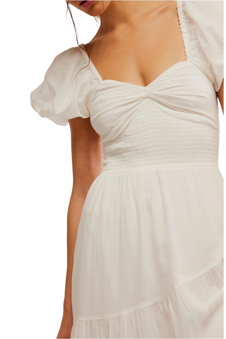 Sundrenched Smocked Puff Sleeve Maxi Dress, Alternate, color, WHITE