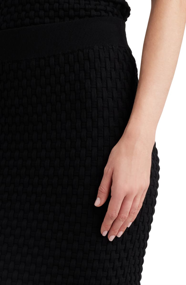 Dries Van Noten Tiffany Basket Weave Body-Con Midi Skirt, Alternate, color, 