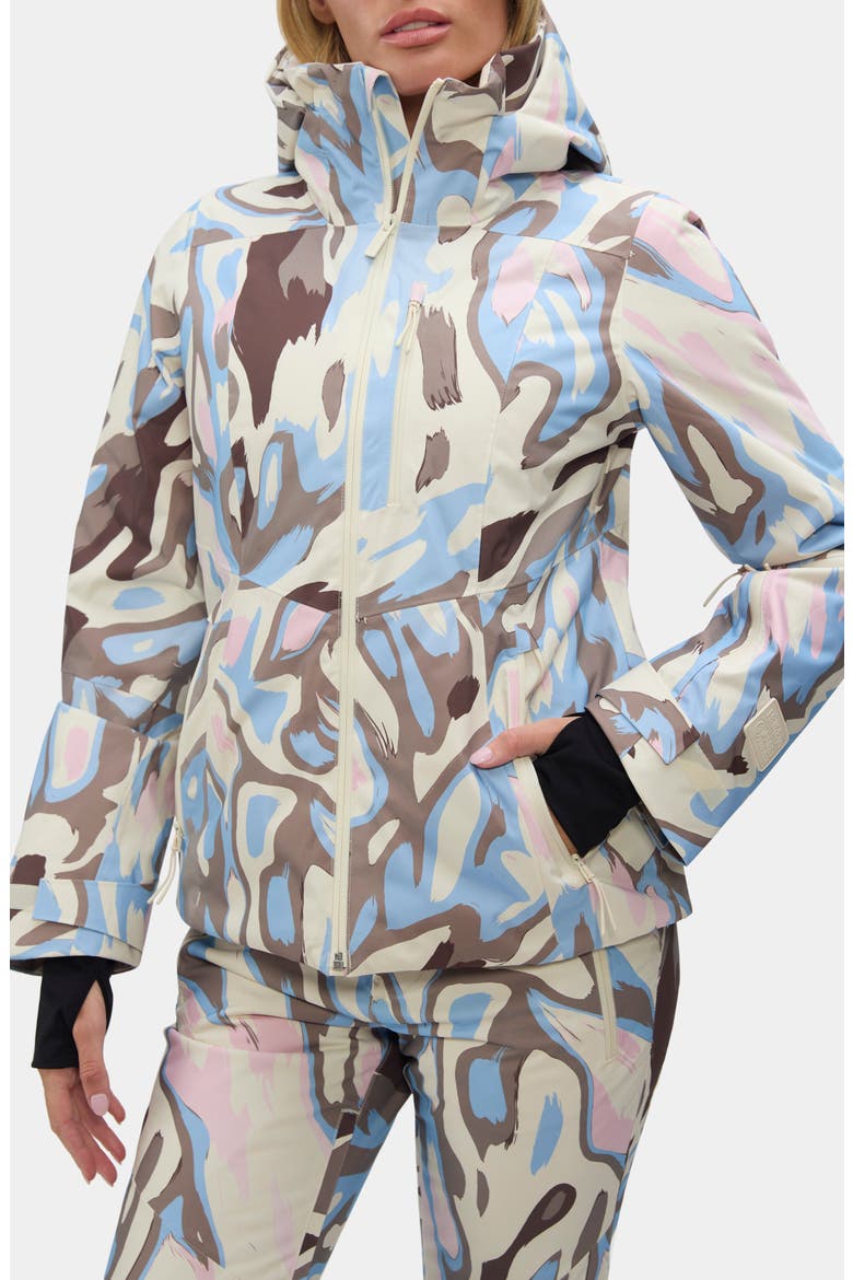 Lawrence Waterproof Abstract Print Ski Jacket, Main, color, ROCKY MOUNTAINS